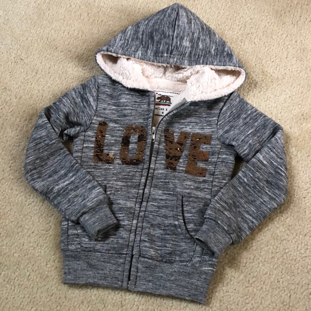 Sequin LOVE Sherpa Hoodie
